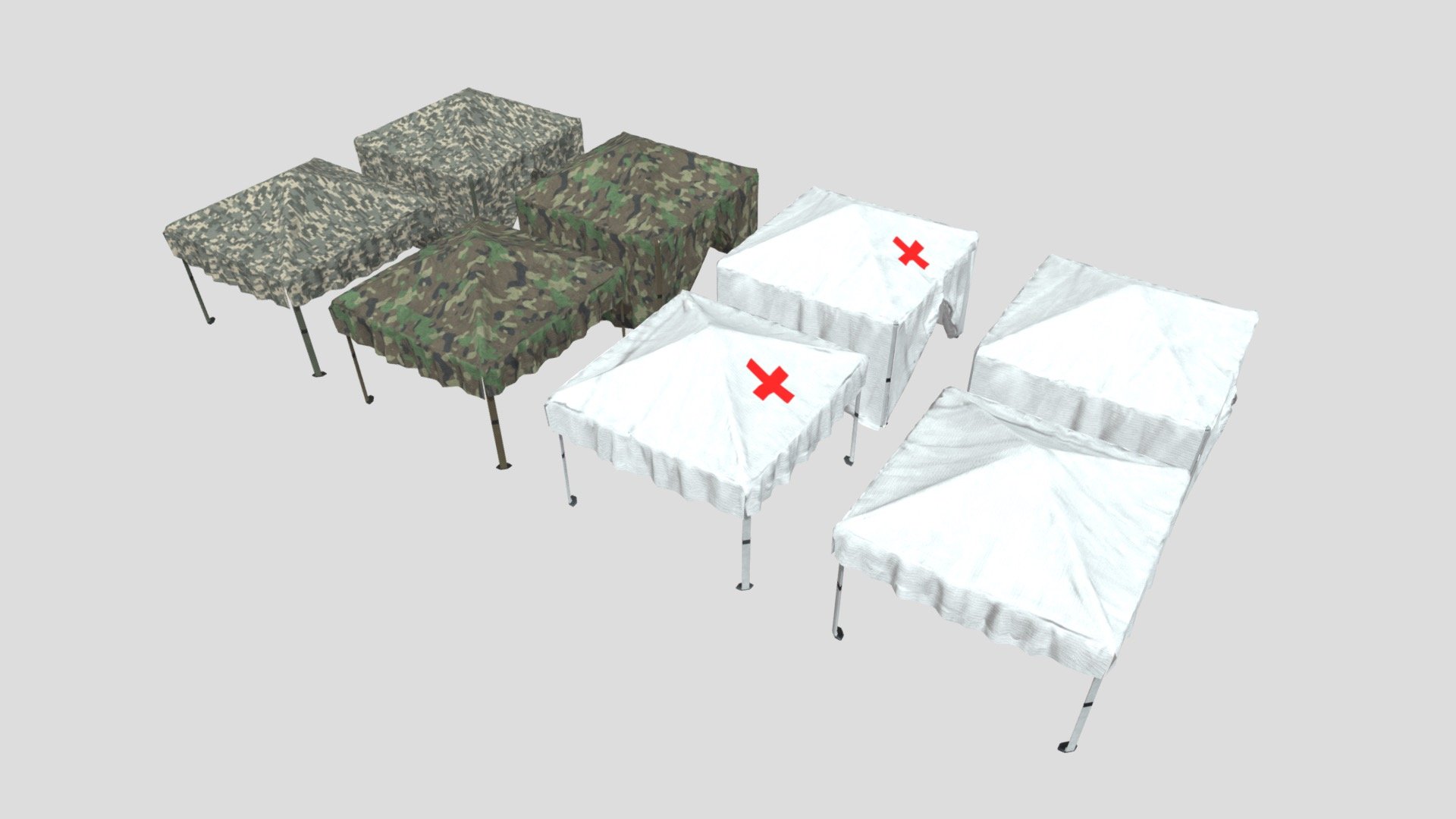 Canopy Tents with multiple textures 3d model