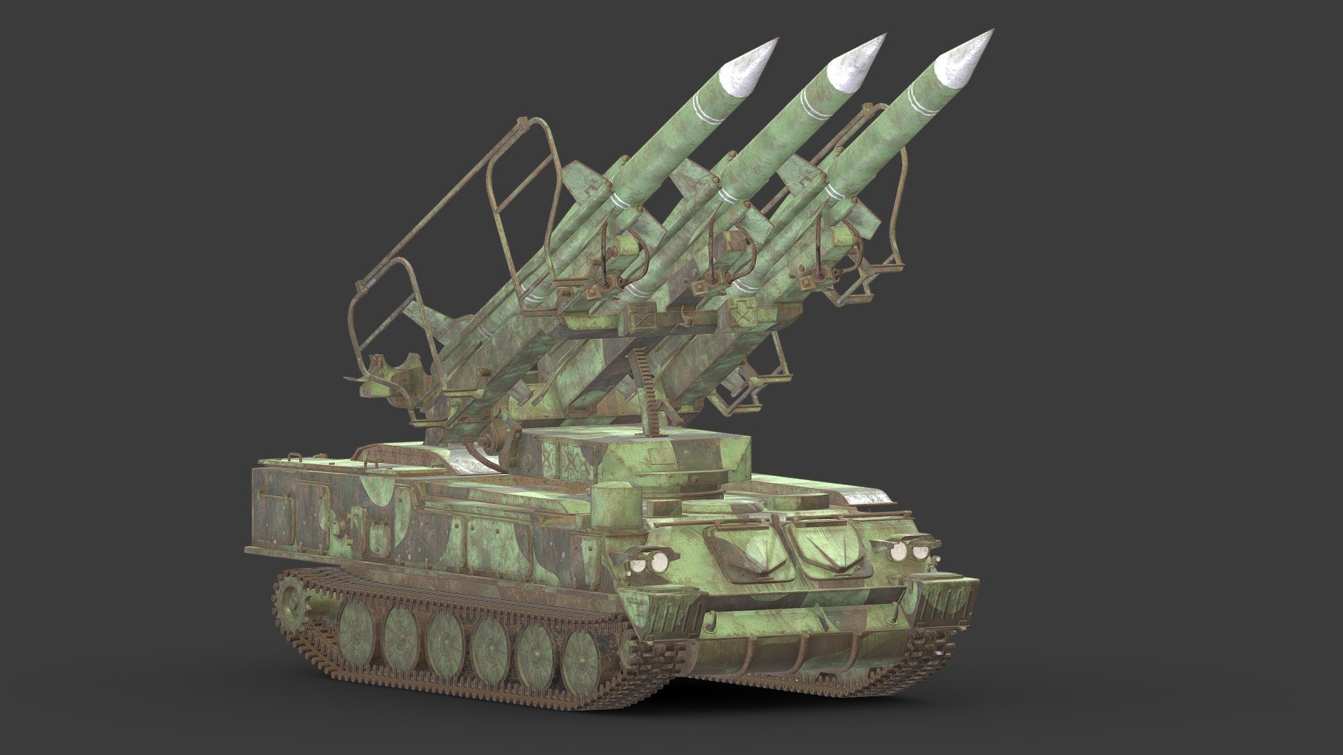 2K12 Kub Low Poly Realistic 3d model