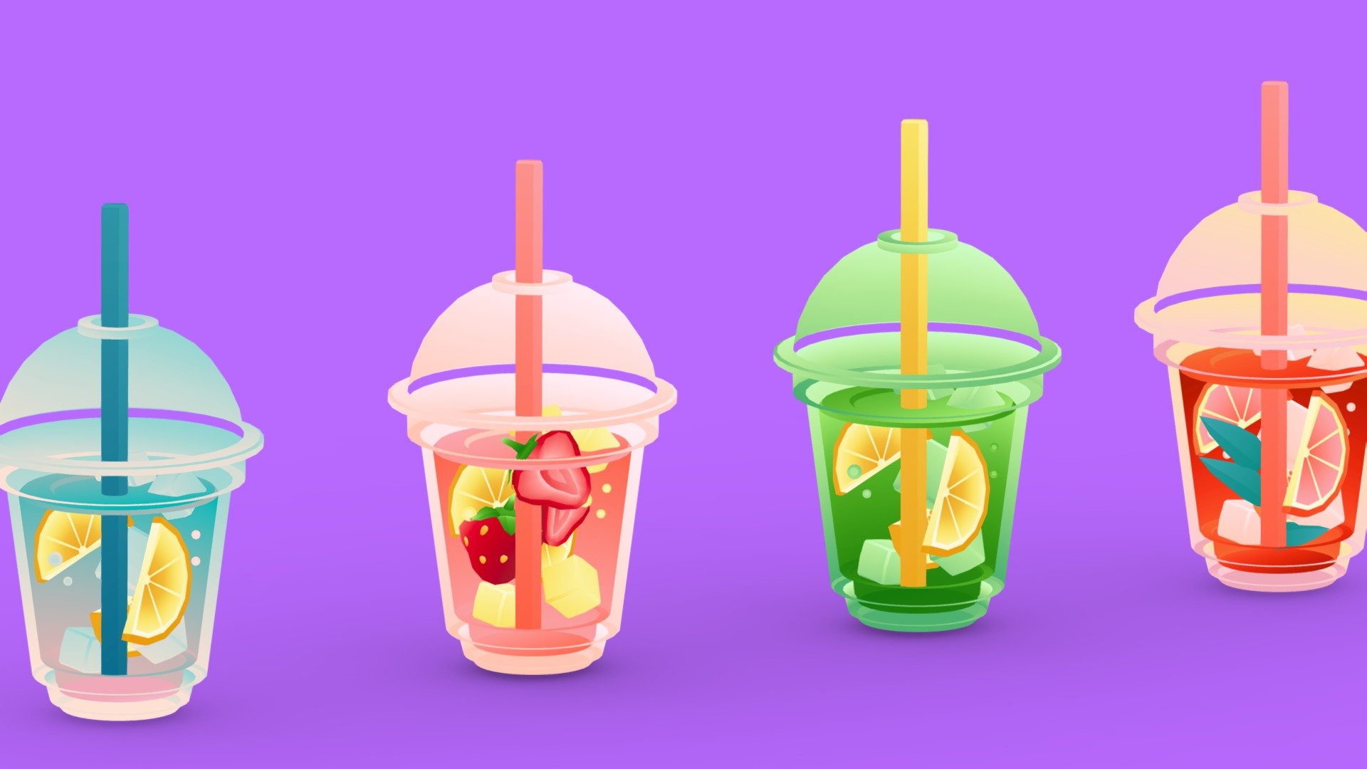 Stylized Unlit Soft Drinks 2 3d model