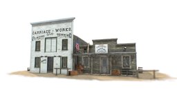 Old Wooden Wild West Buildings