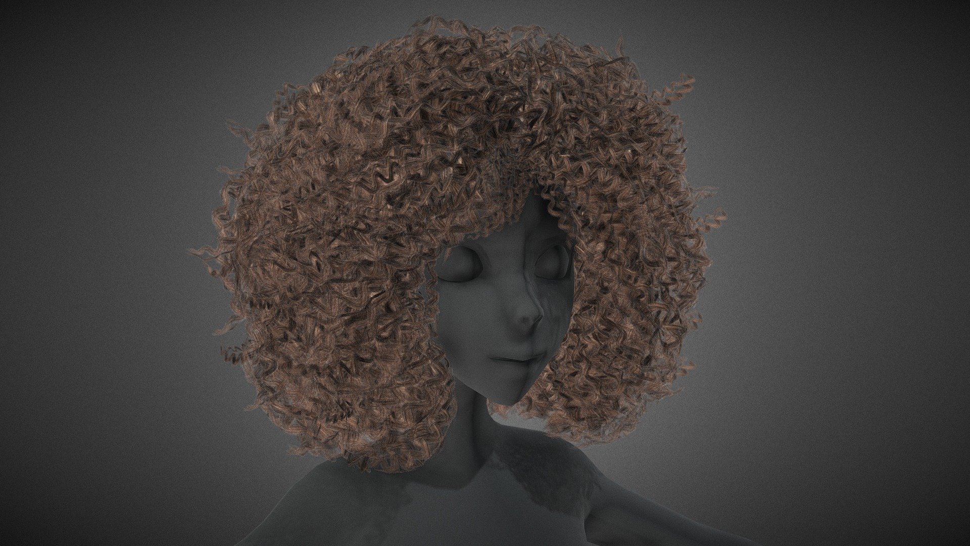 Female Hair Cards Style 9 3d model