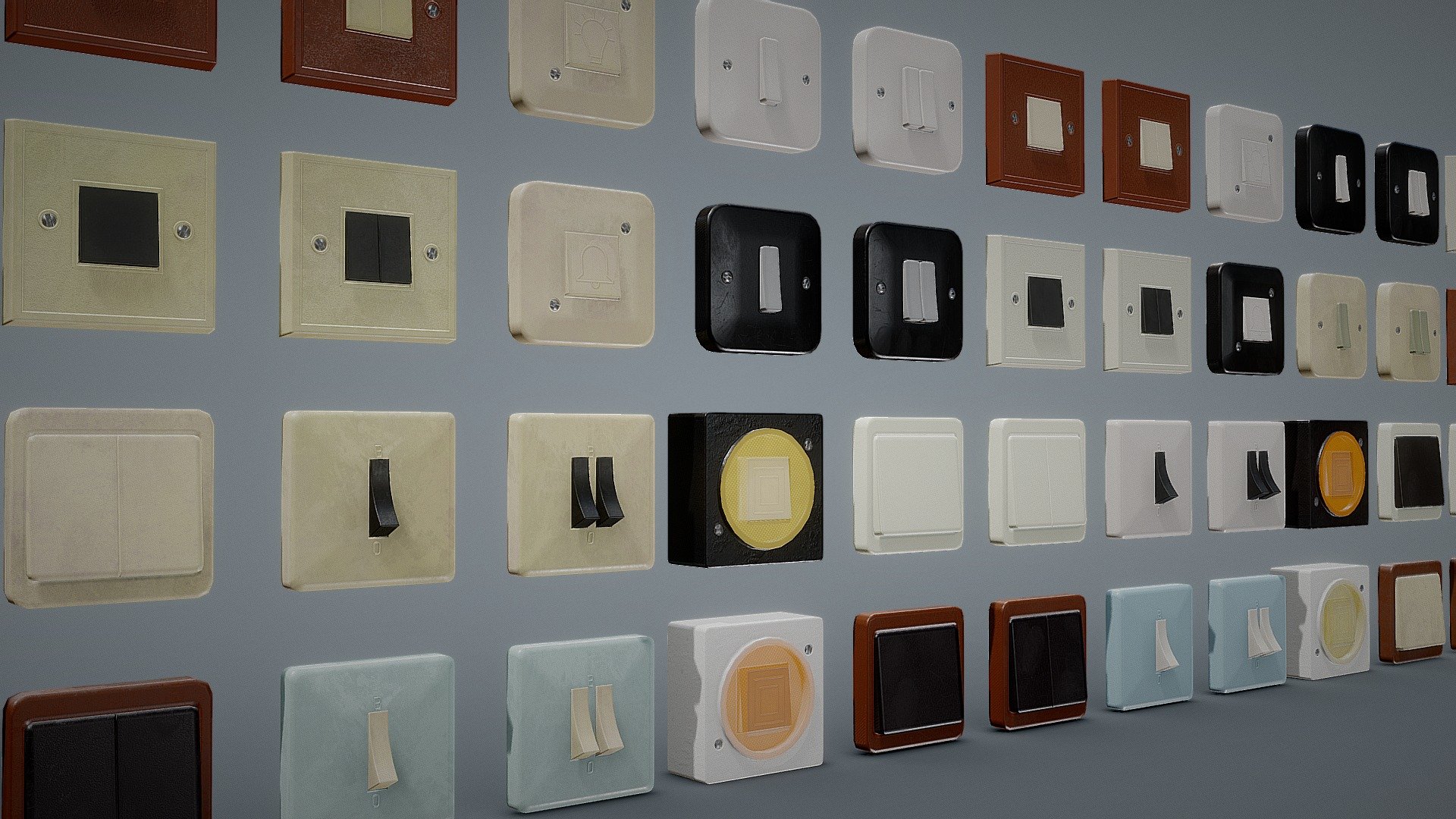 Soviet Light Switches Collection 3d model