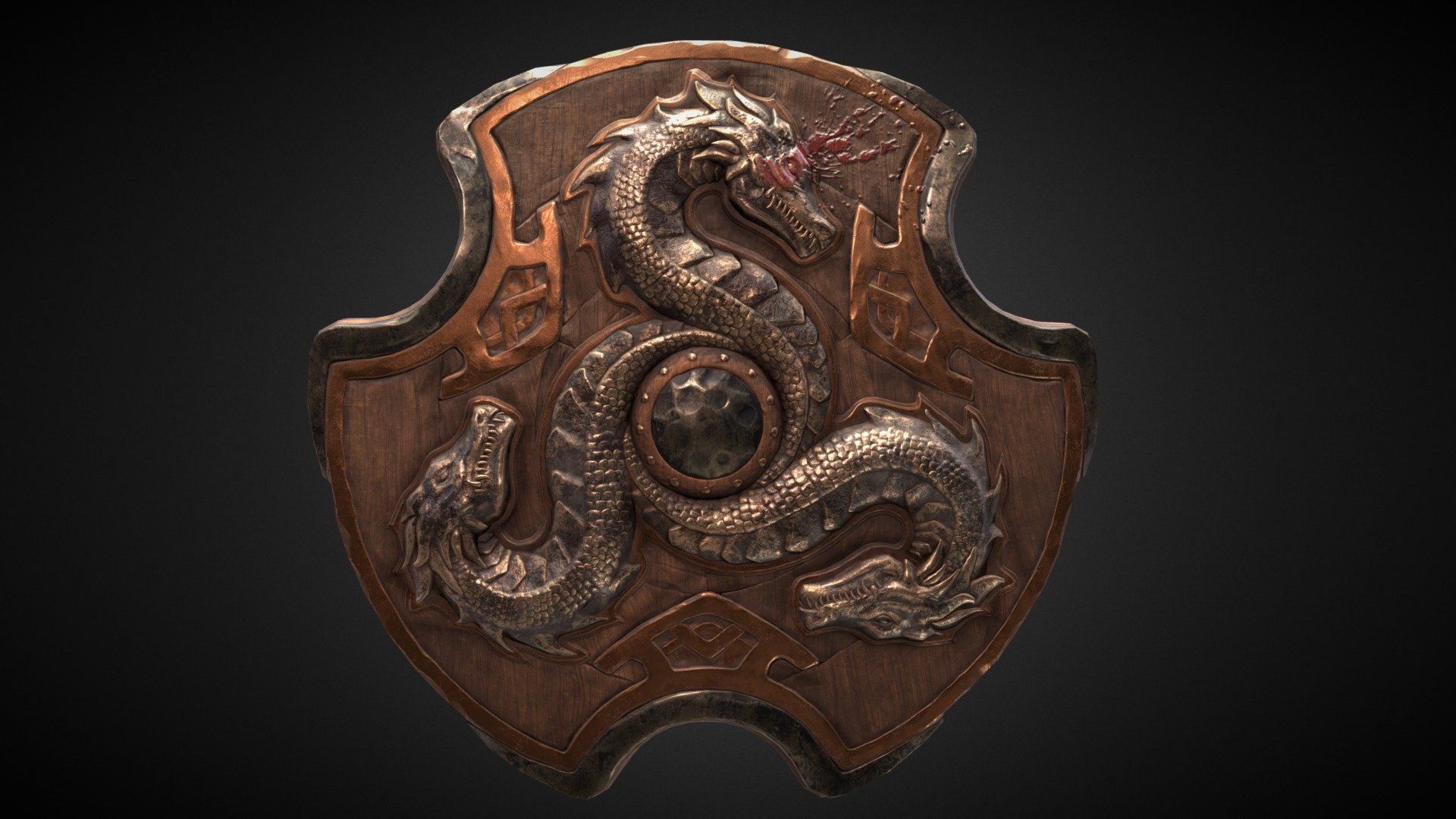 Shield of the three sea serpents 3d model