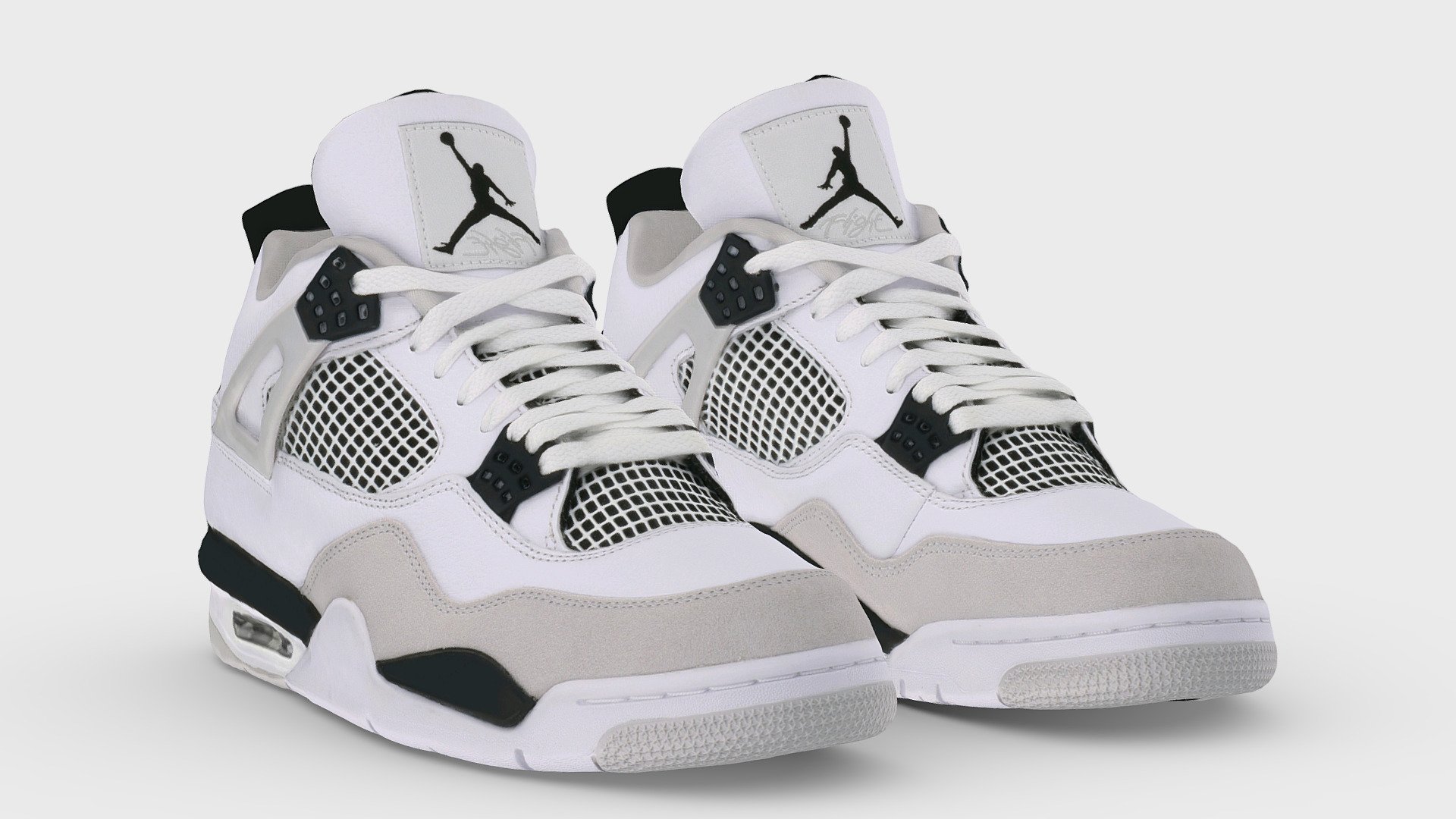 Nike Air Jordan 4 Retro Military Black 3d model