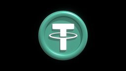 Tether or USDT Crypto Coin with cartoon style