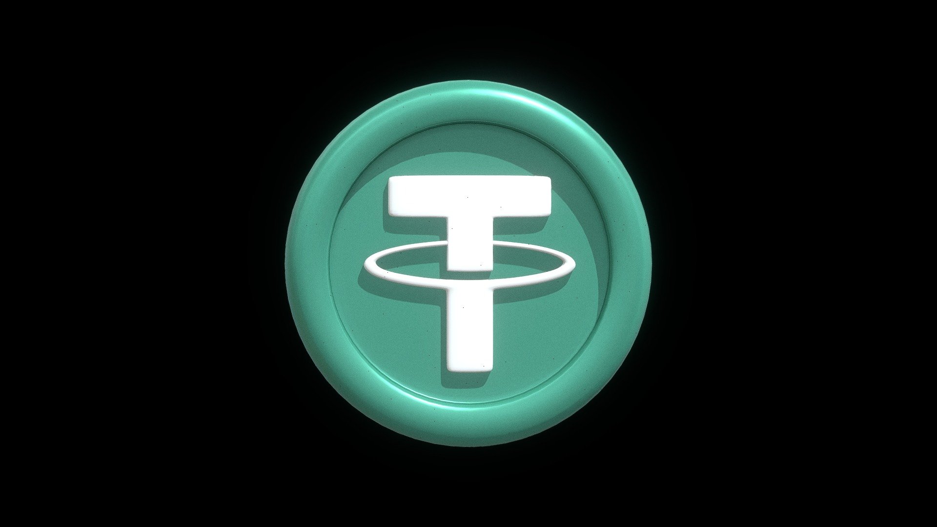 Tether or USDT Crypto Coin with cartoon style 3d model