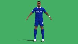 3D Rigged Neymar T-pose Al-Hilal 2024