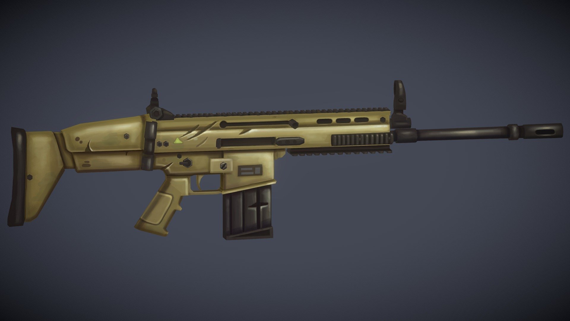 Stylized Low Poly  FN SCAR H 3d model