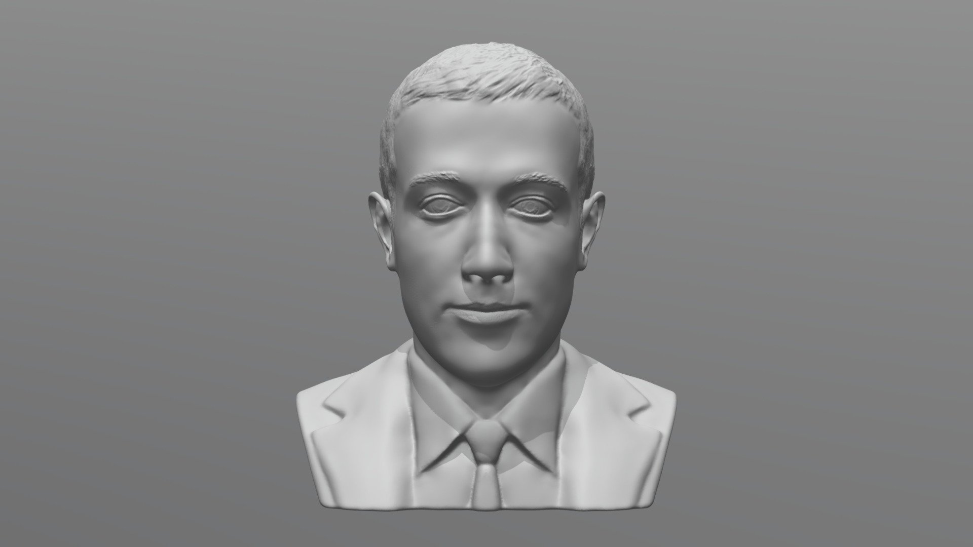 Mark Zuckerberg bust for 3D printing 3d model