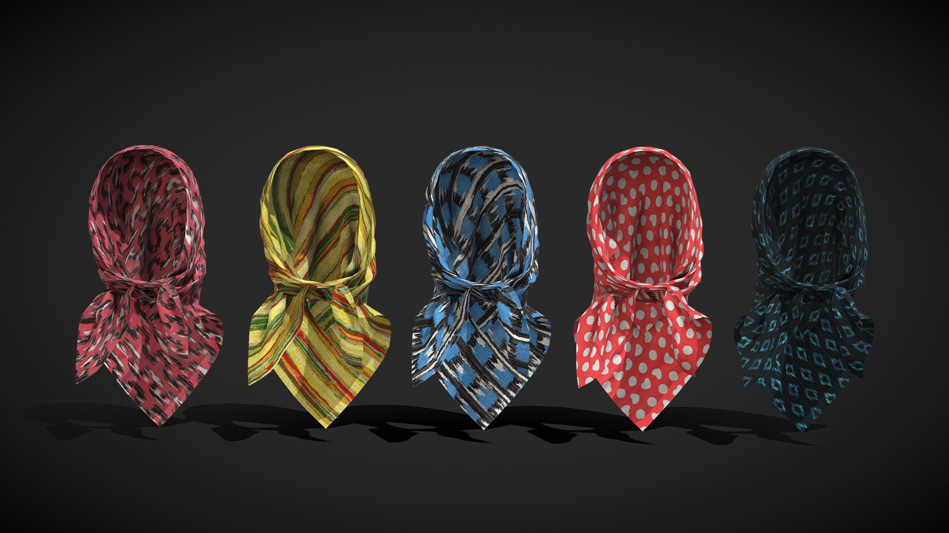 Headscarves / Headkerchiefs 3d model