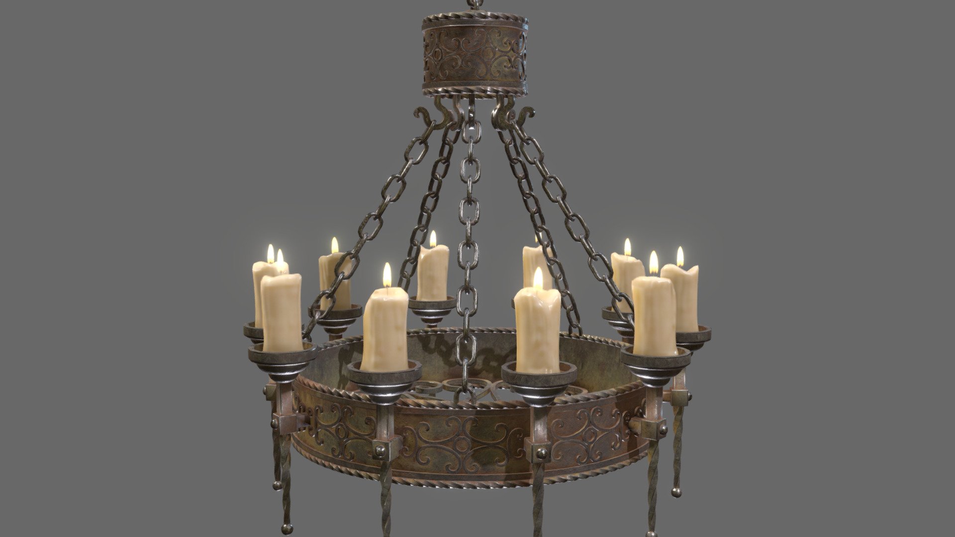 Candle Chandelier B 3d model