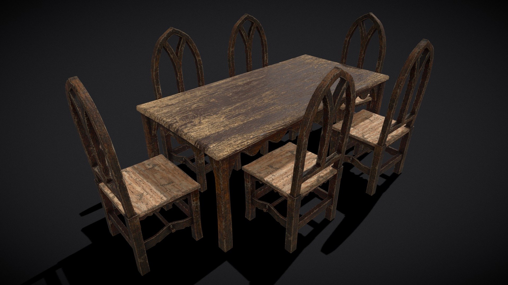 Medieval Kitchen Table Set 3d model