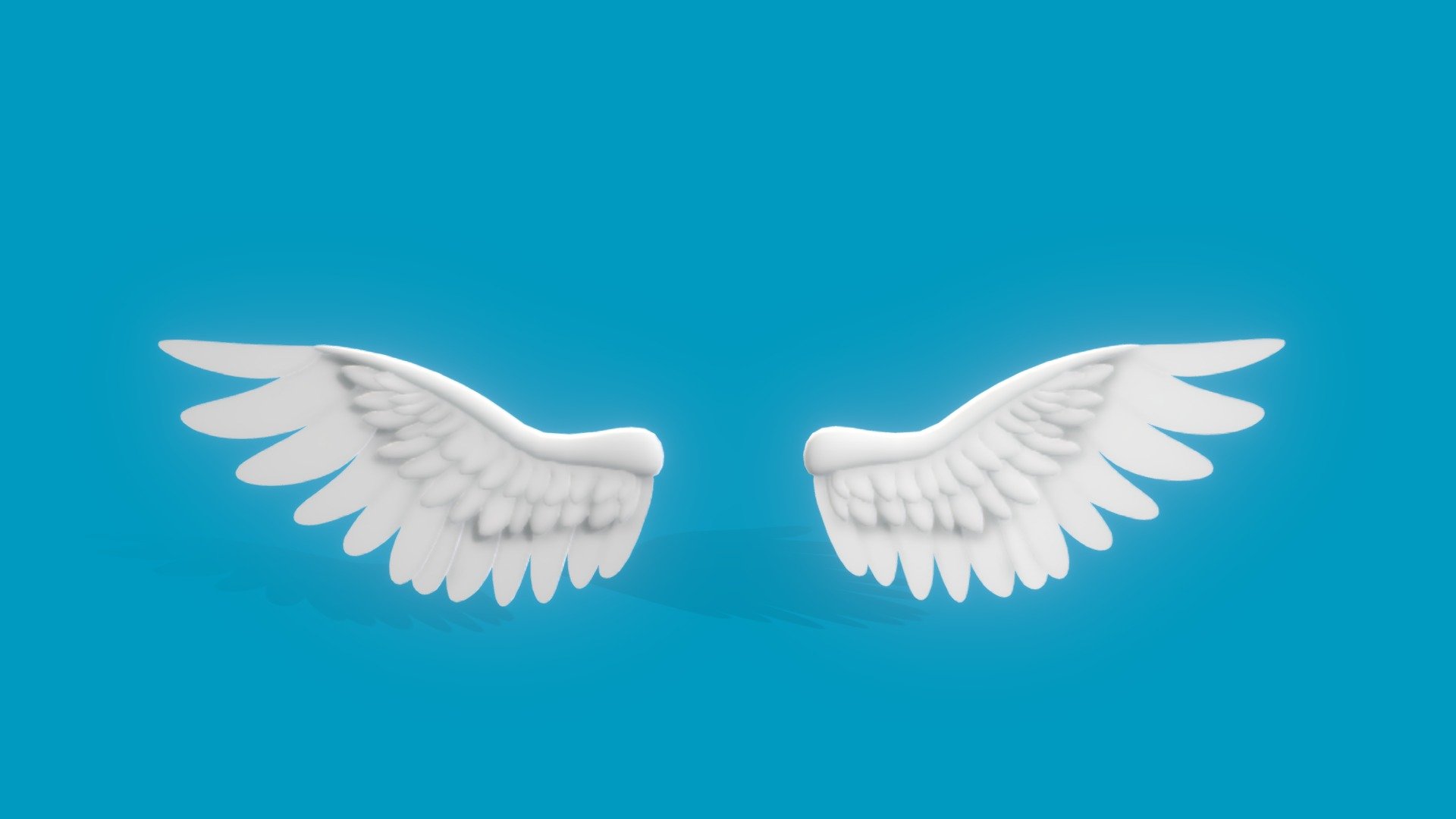 Stylized Toon Angel Wings, Rigged and Animated 3d model