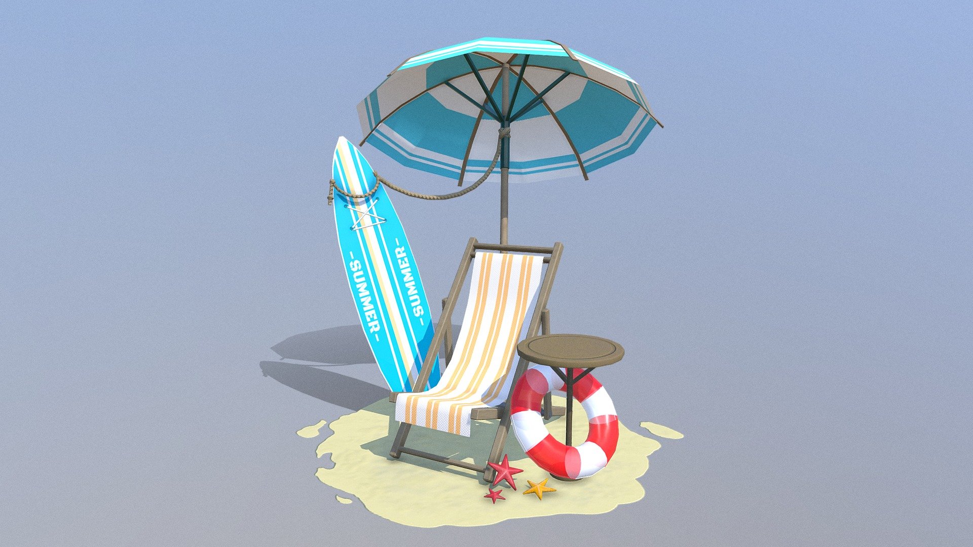 Beach Scene 3d model