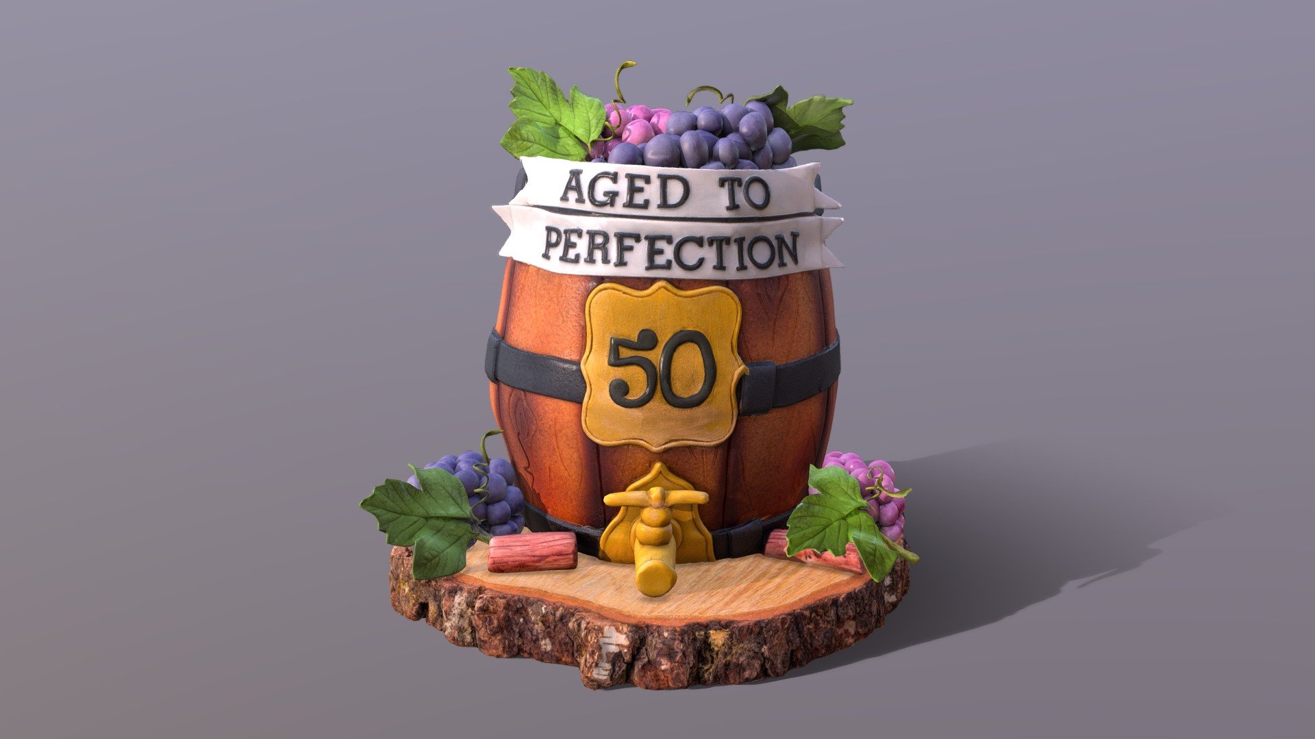 Aged To Perfection 50 Age Cake 3d model