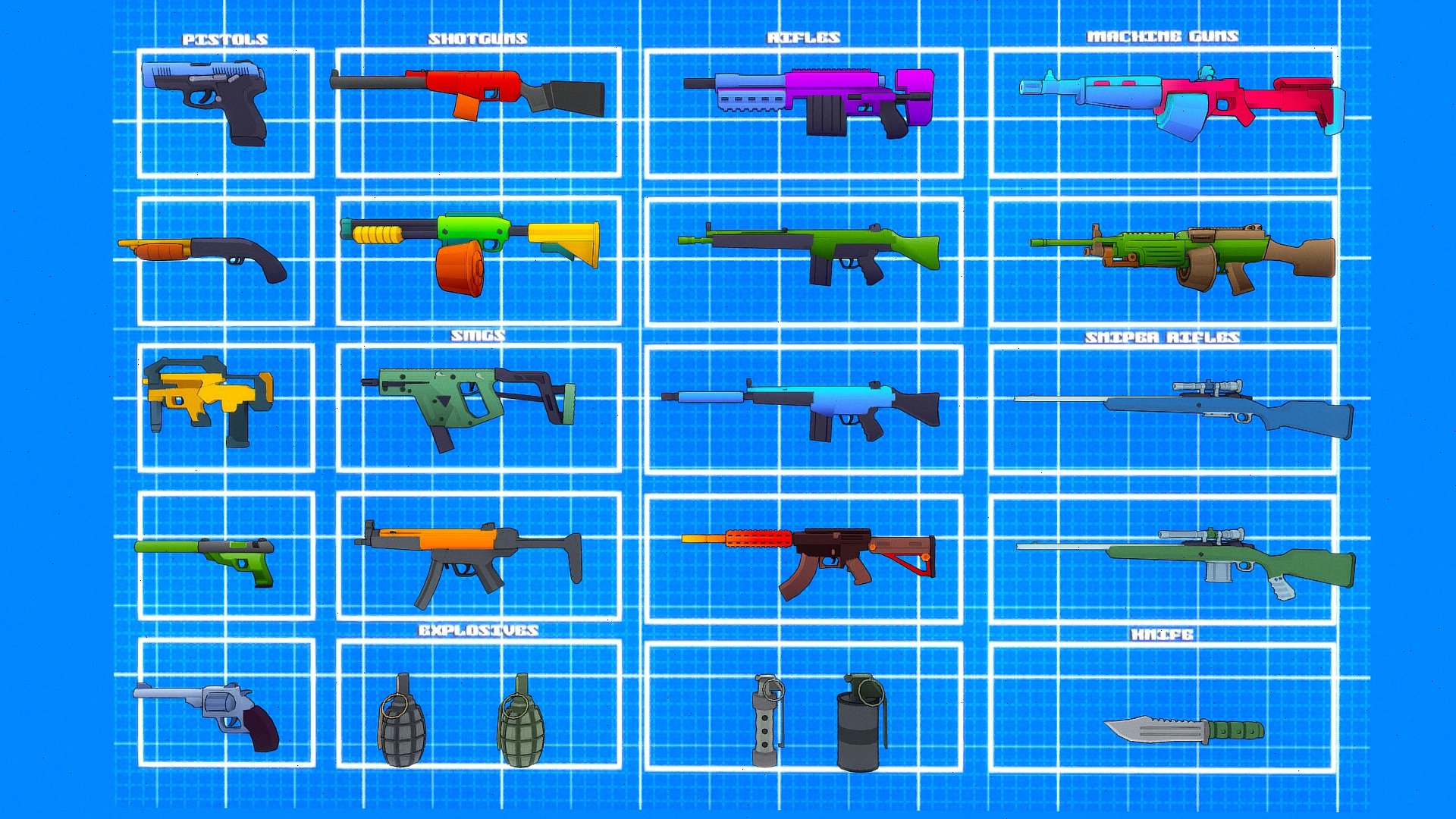 Stylize Low Poly Weapon Pack 3d model