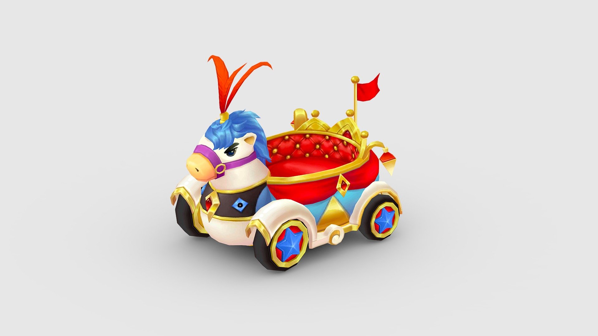 Cartoon children Park carriage or Toy Wagon 3d model