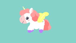 Cartoon Stylized Unicorn (Rigged)