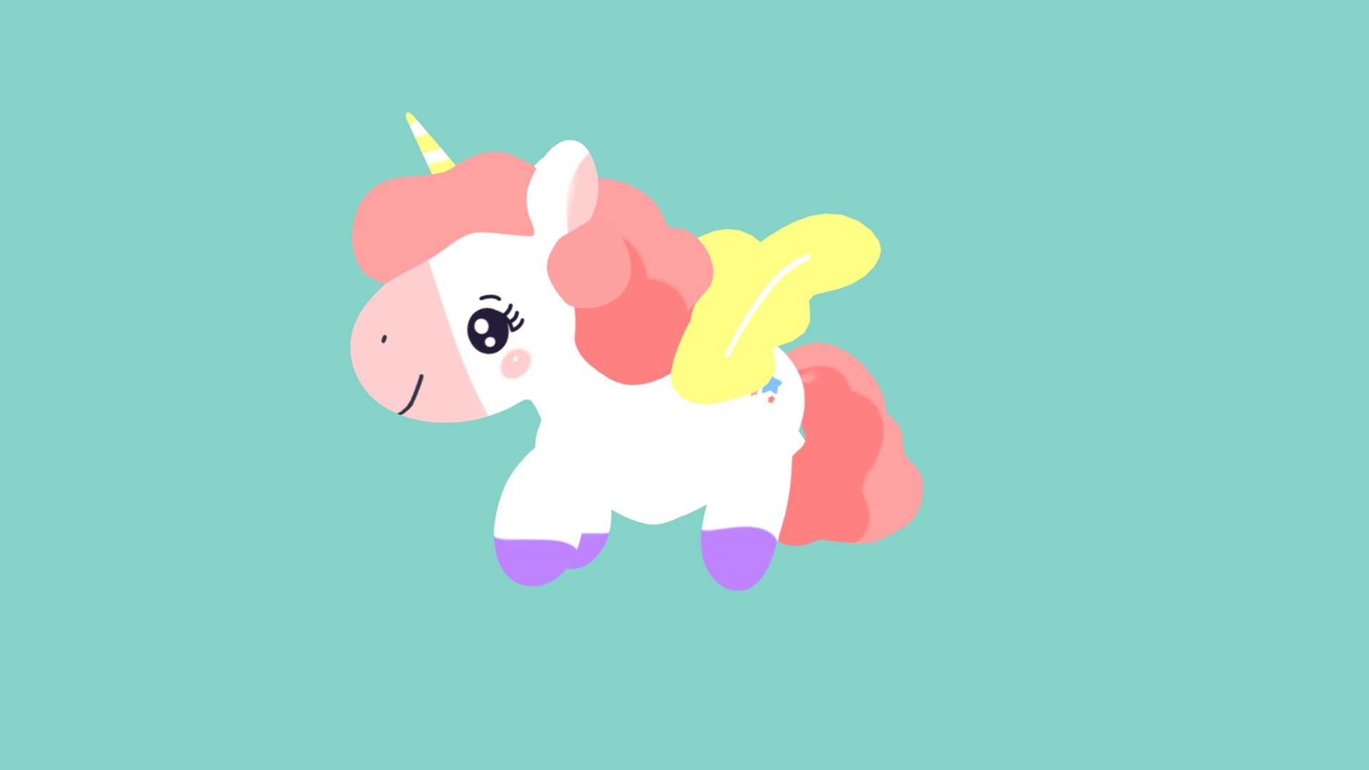 Cartoon Stylized Unicorn (Rigged) 3d model