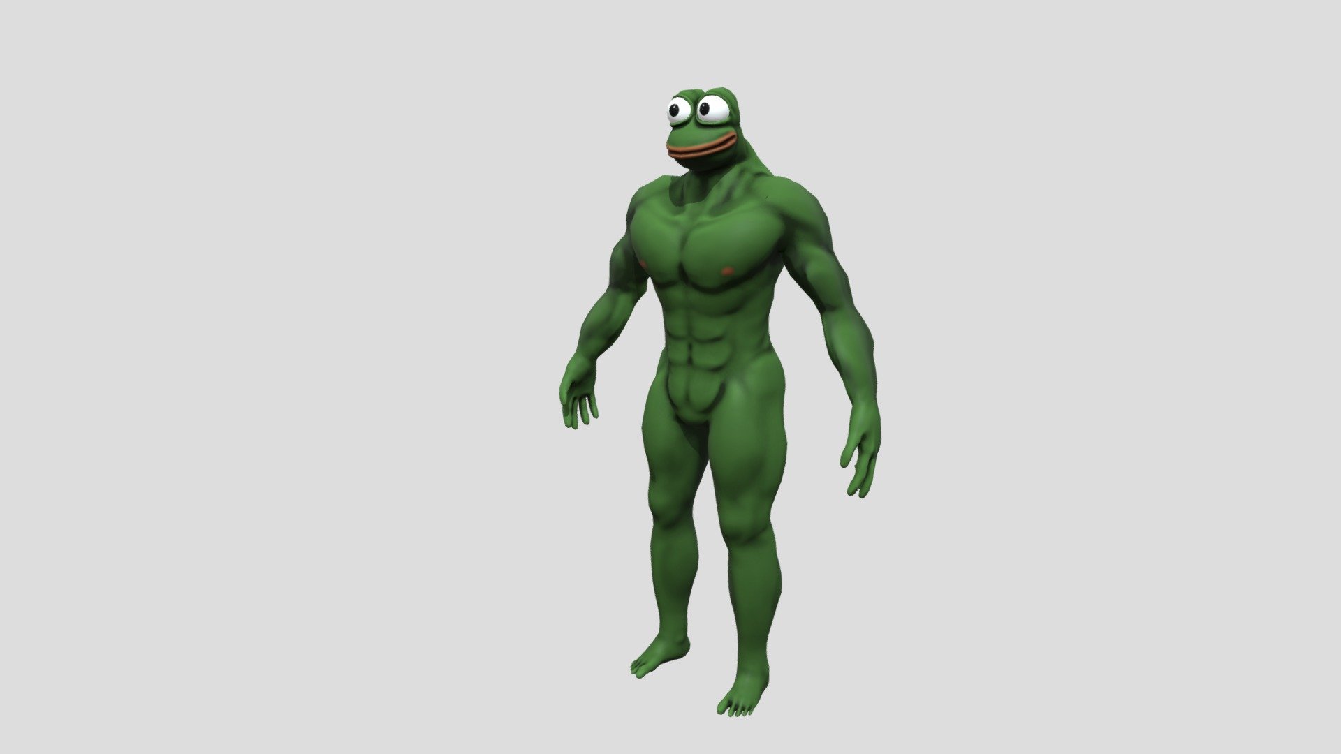 Buff pepe frog 3d model