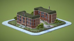 Lowpoly British School building