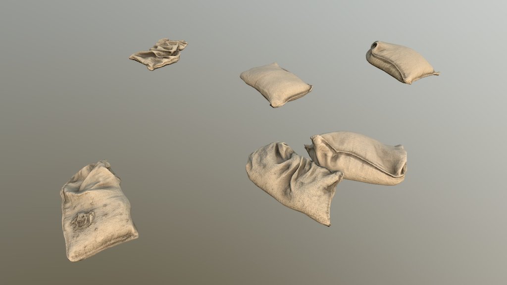 Sandbags Clustered 03 3d model