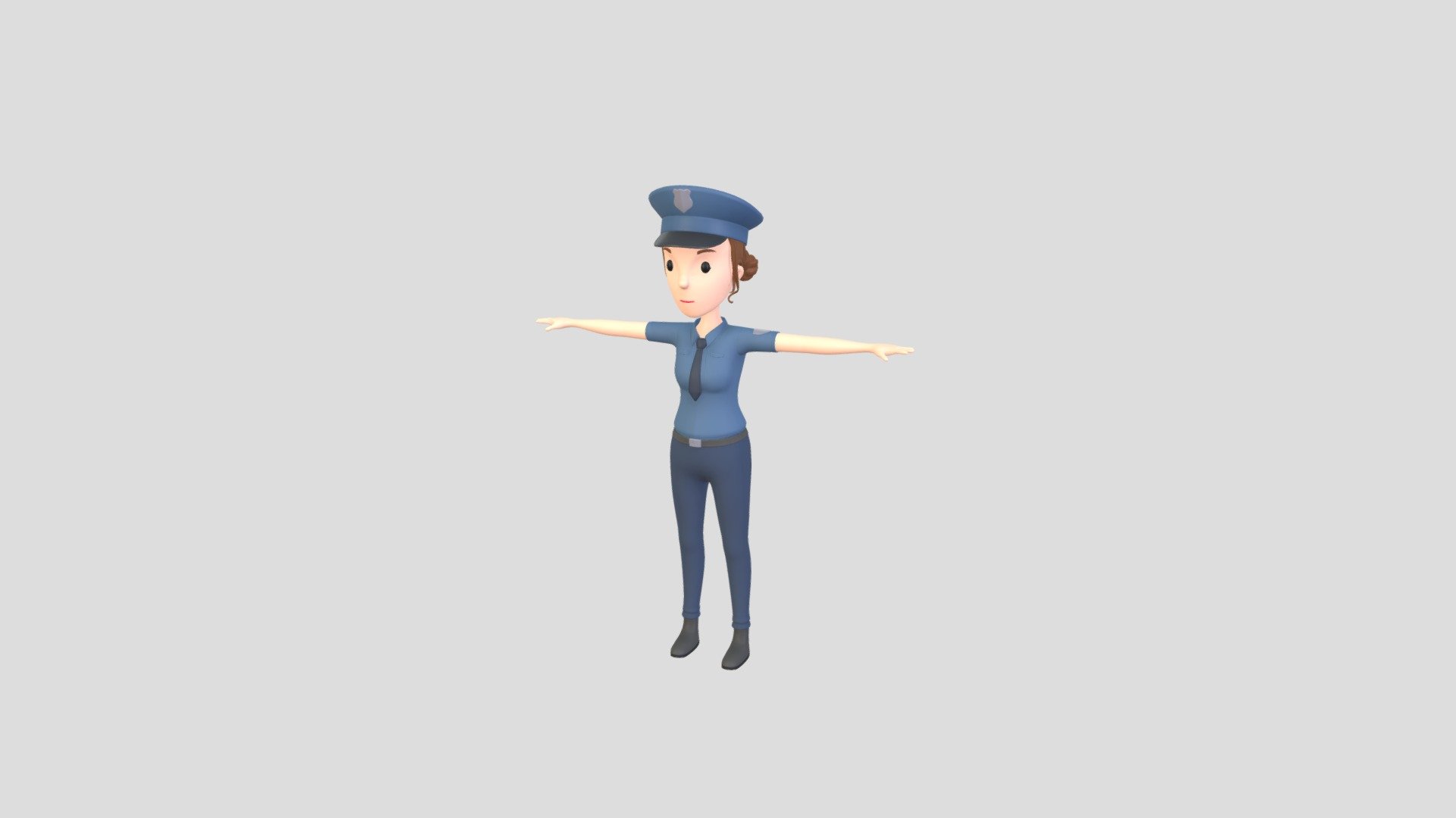 CartoonGirl036 Female Police 3d model