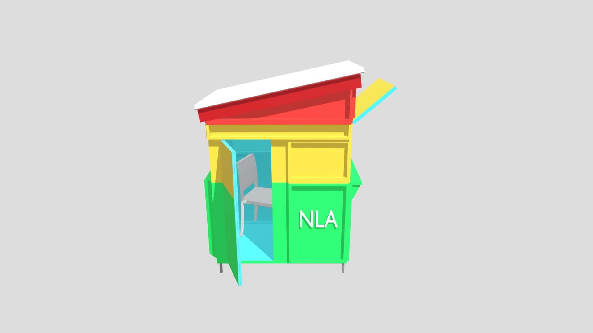 Ghanaian Lotto Kiosk (Single Room) 3d model