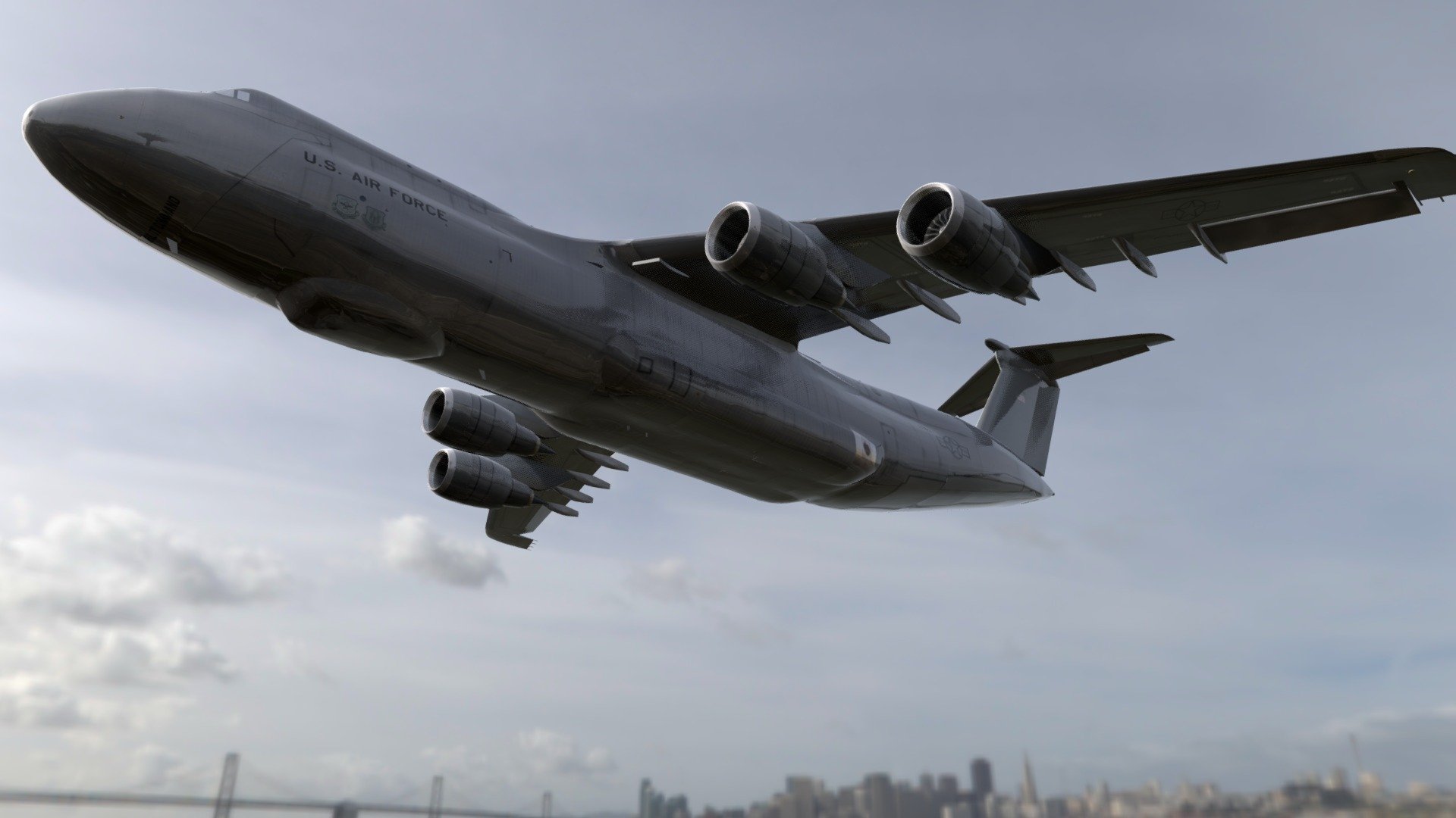 US Cargo Plane with Real World Graphics 3d model