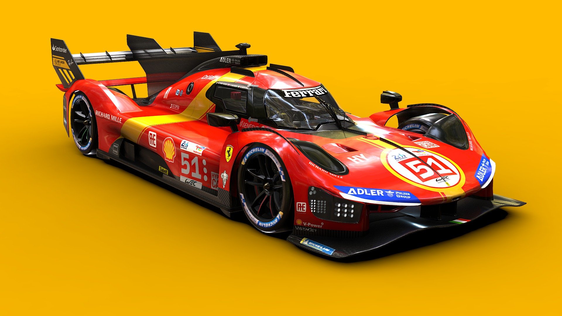 Ferrari 499P 24H Le Mans 2023 3d model