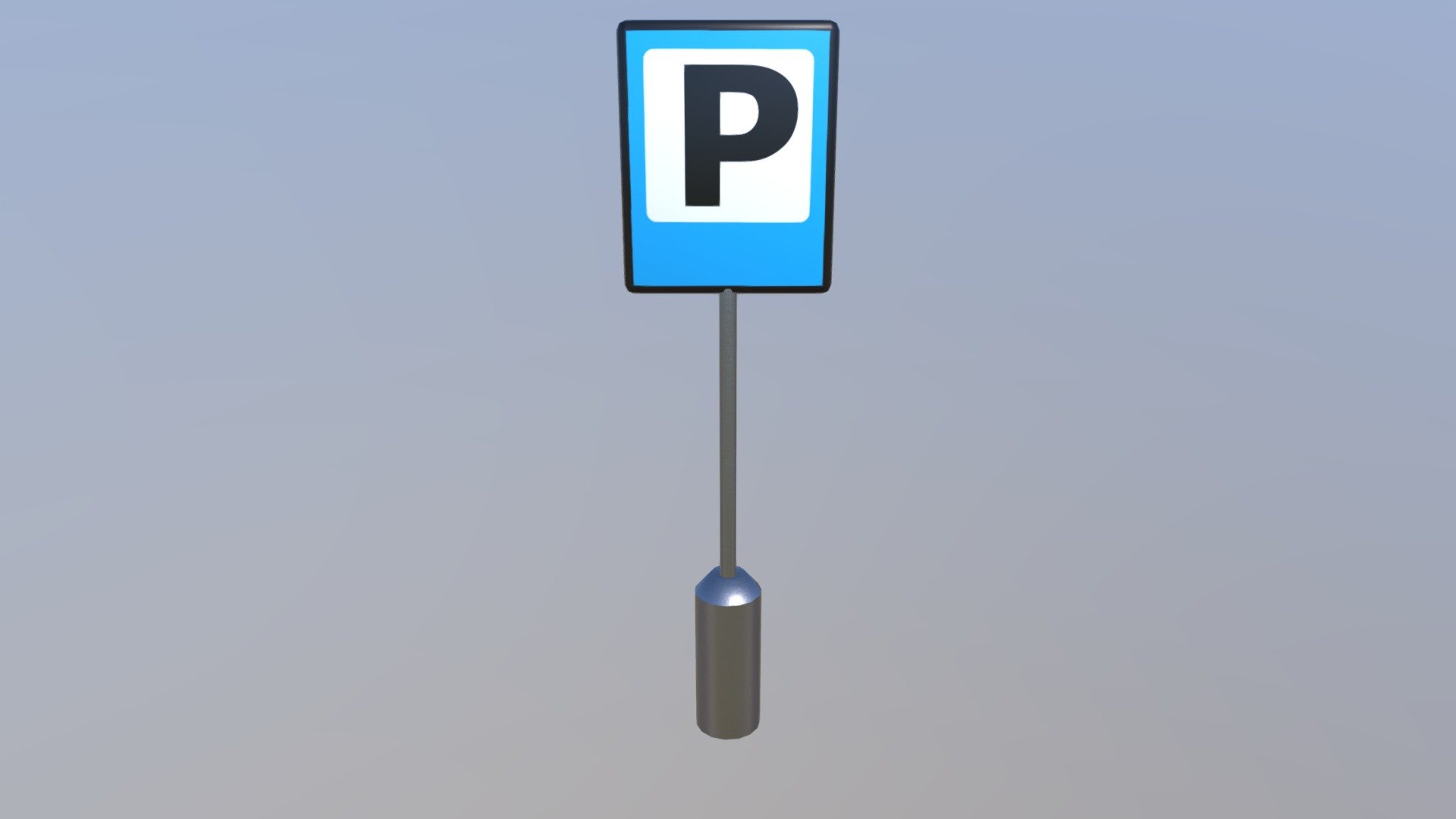 Traffic sign parking 3d model