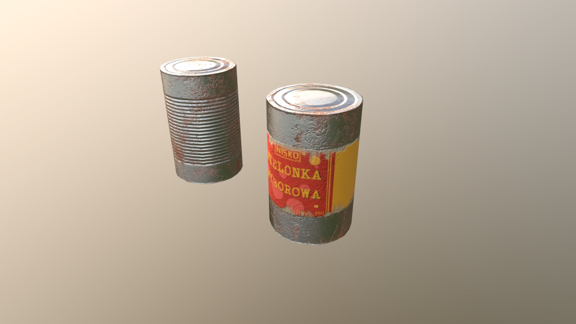 Old meat cans 3d model