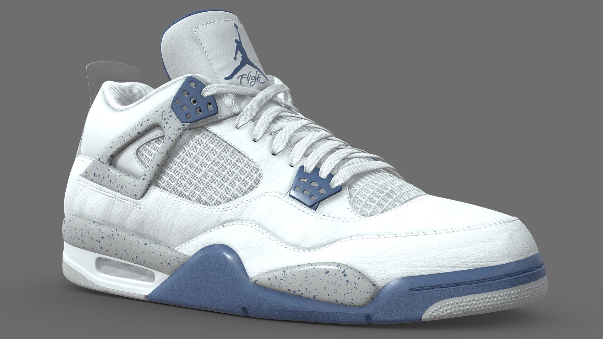 Jordan 4 Retro Midnight Navy 3d model