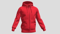 Hoodie Zip Red PBR Realistic