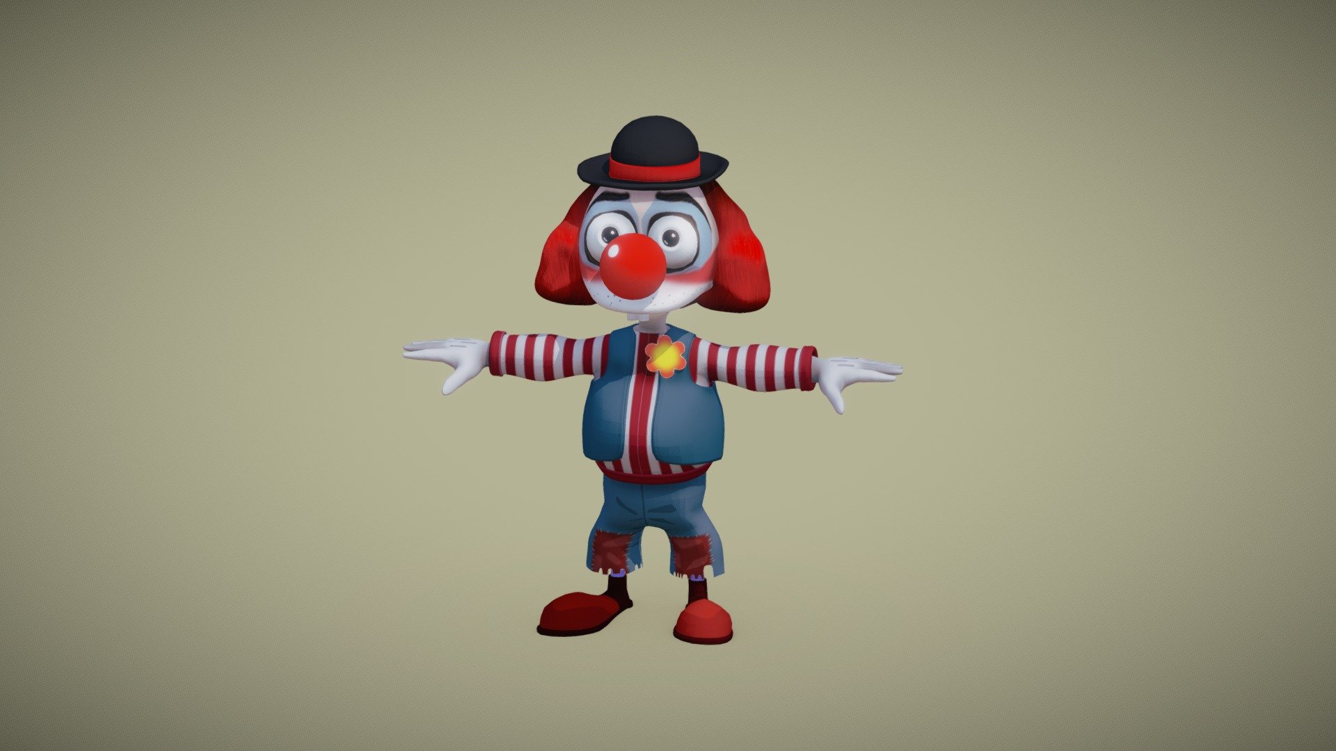 Clown character 3d model