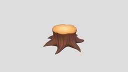 Low Poly Stump 003