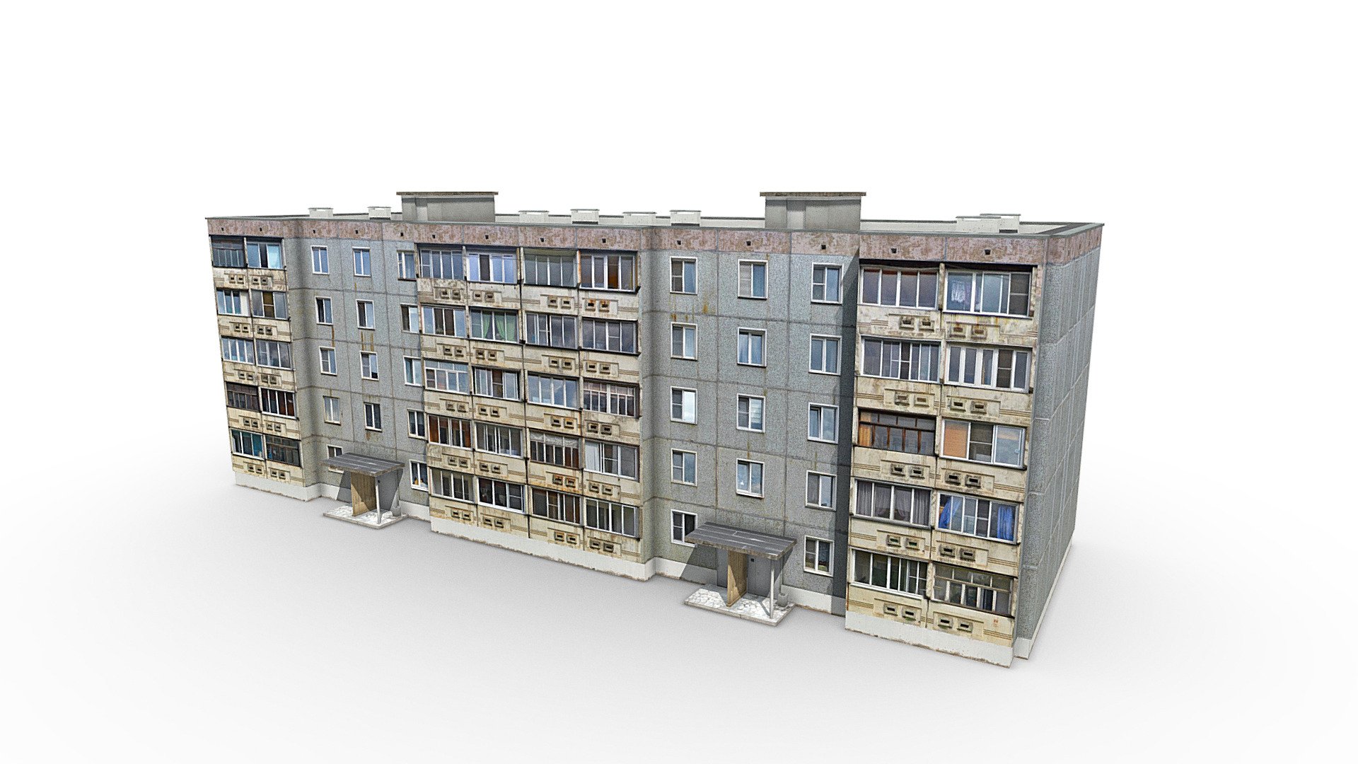 Five-storey Residential Building 3d model