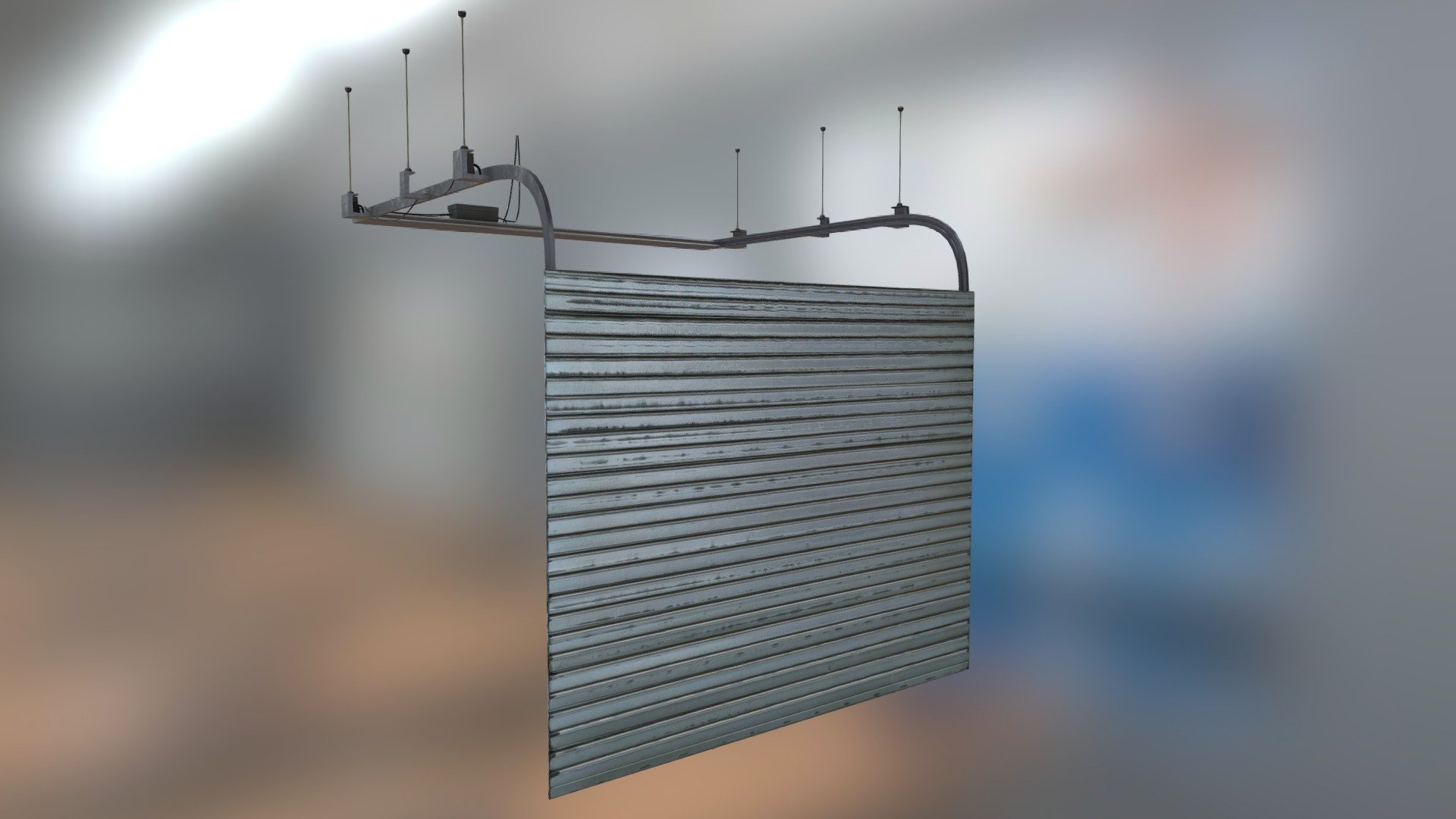 realistic metal garage door 3d model