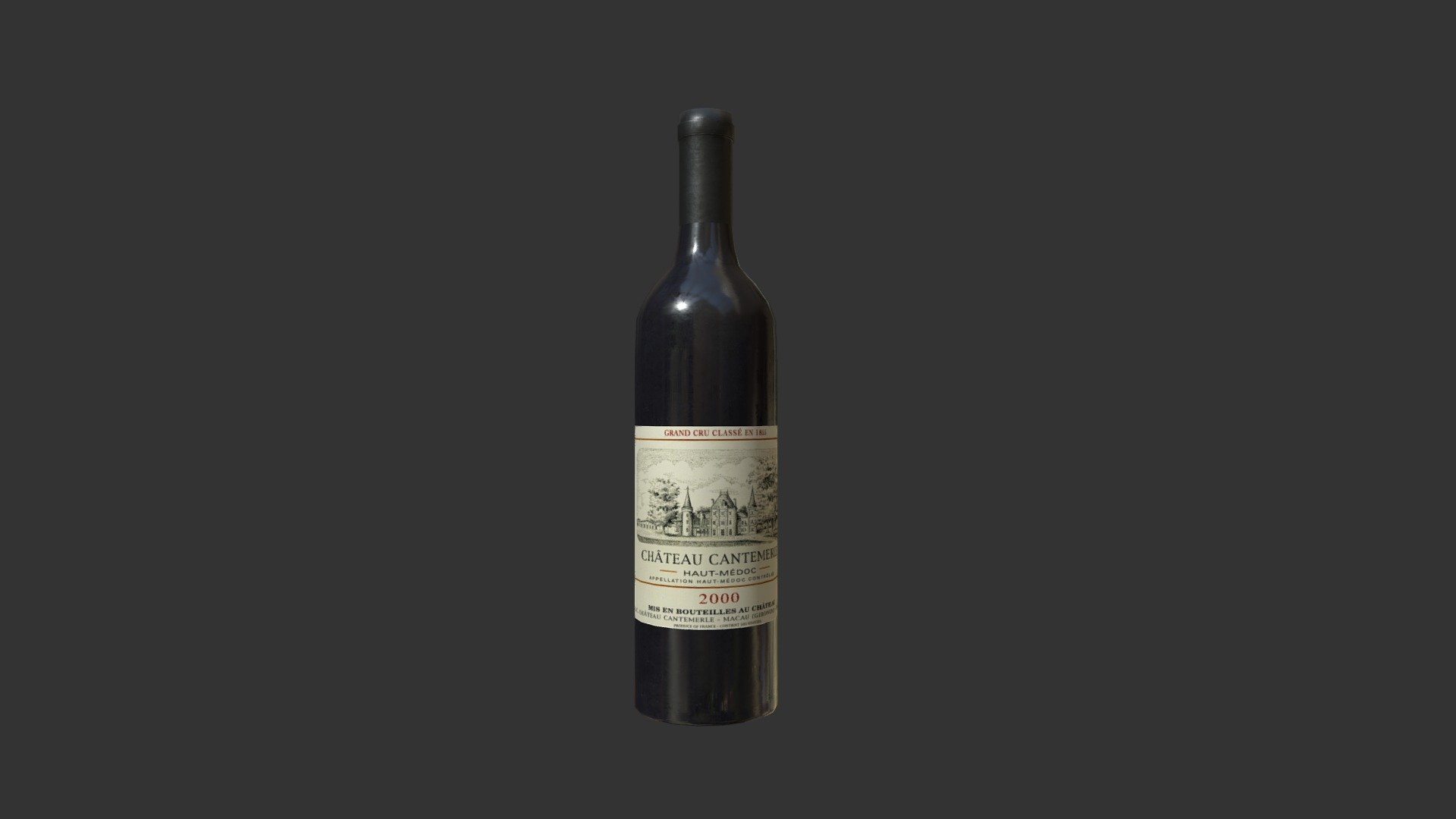 wine bottle Low-poly 3D model 3d model