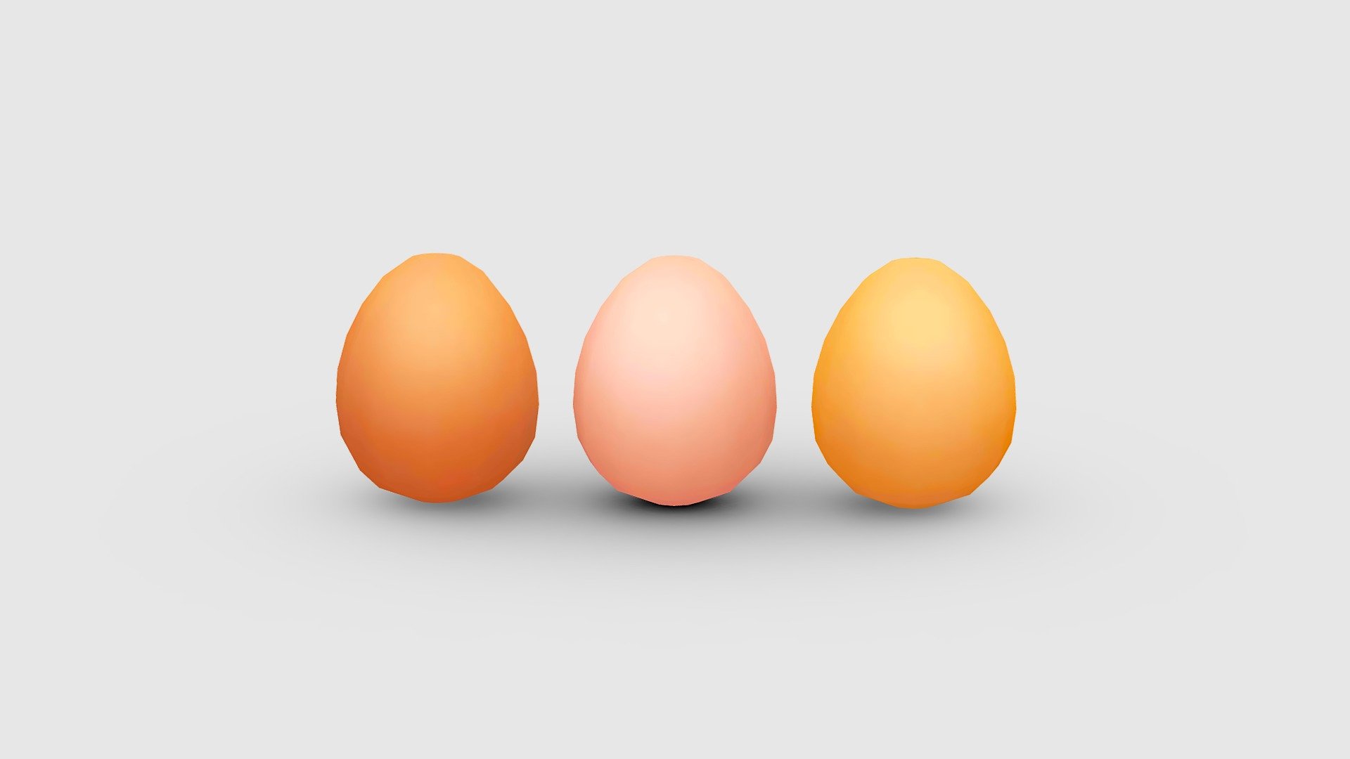 Cartoon eggs 3d model