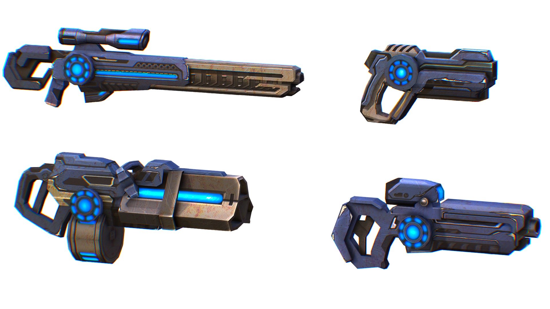 $42 discount Sci-Fi Сartoon Weapons Set 3 3d model