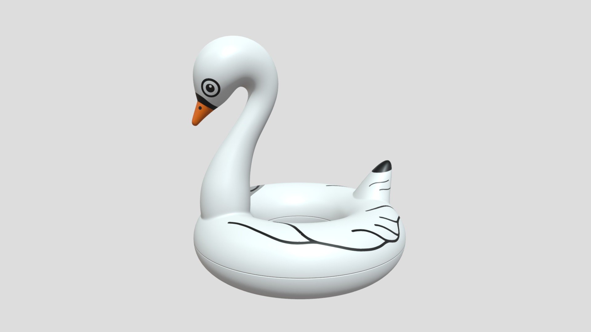 Swan Pool Float Swim Ring 3d model