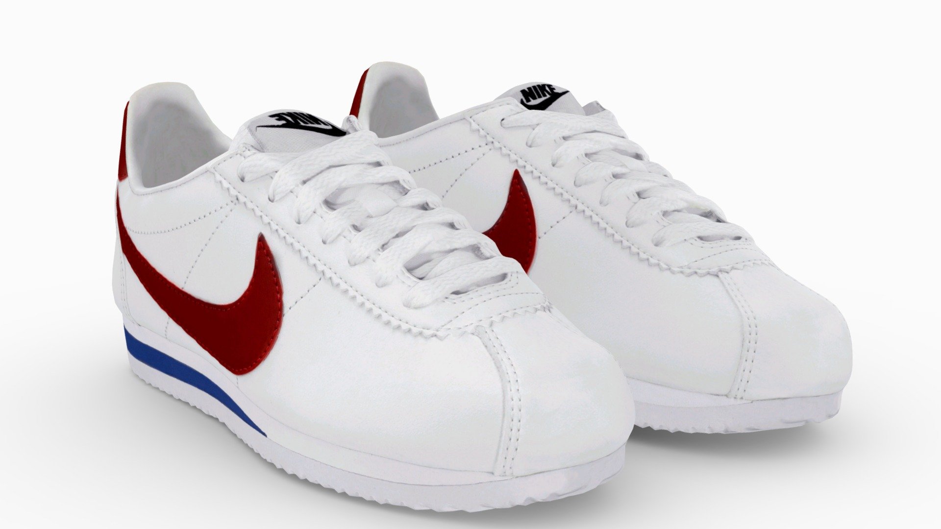 Nike Cortez Classic Sneaker Leather Shoes 3d model