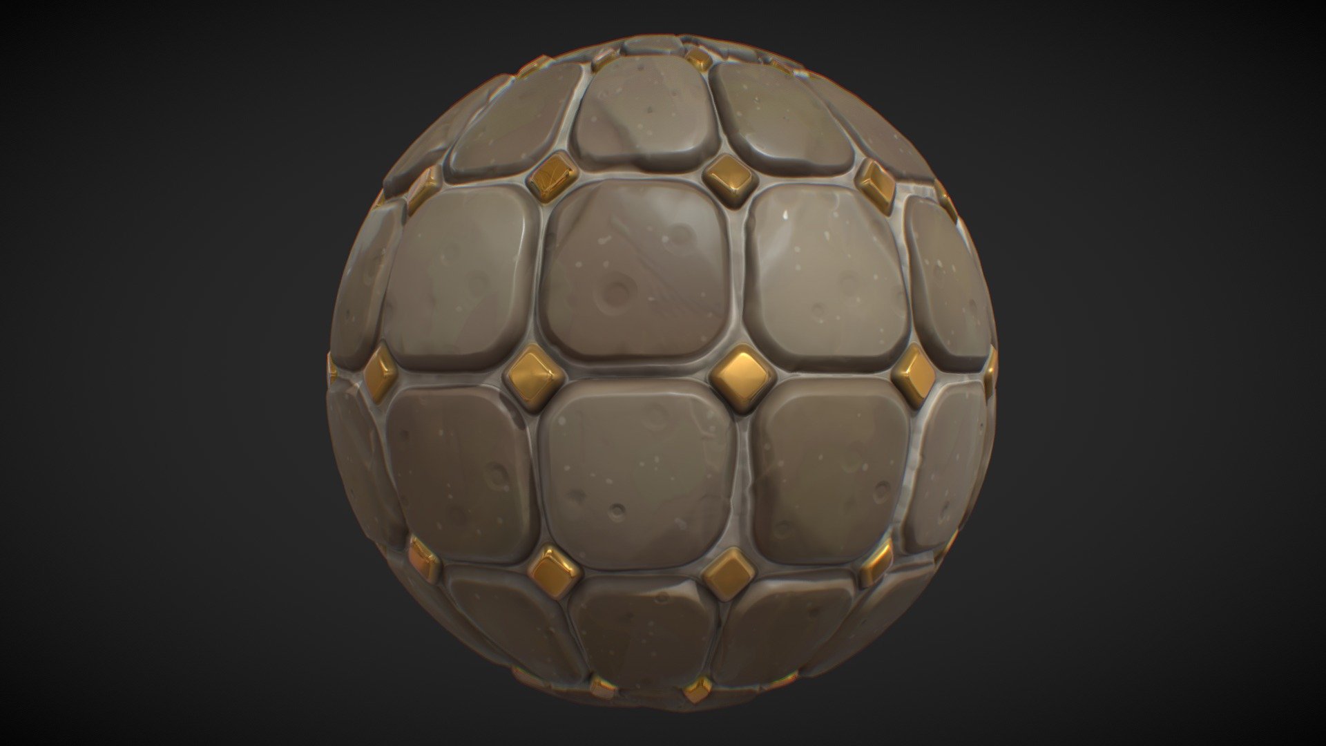 Stylized Floor Ornate Gold 3d model