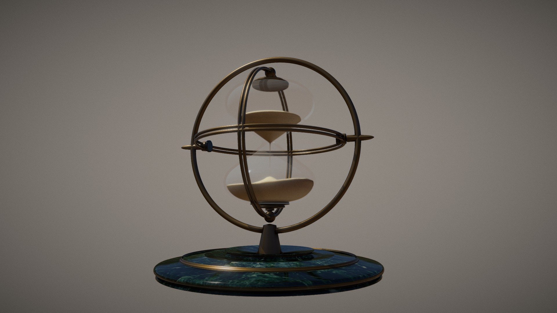 Steampunk hourglass 3d model