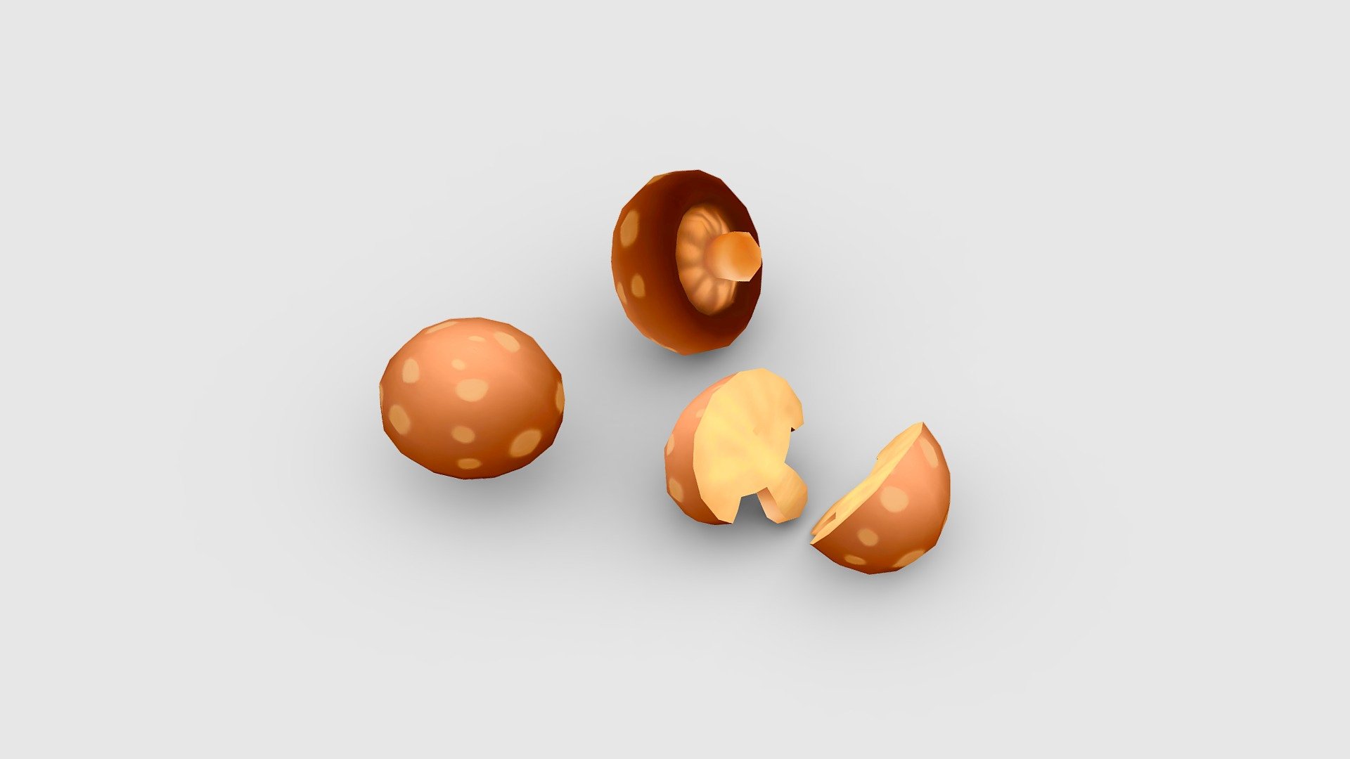 Cartoon shiitake mushroom 3d model