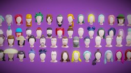 150 Low Poly Stylized Haircuts