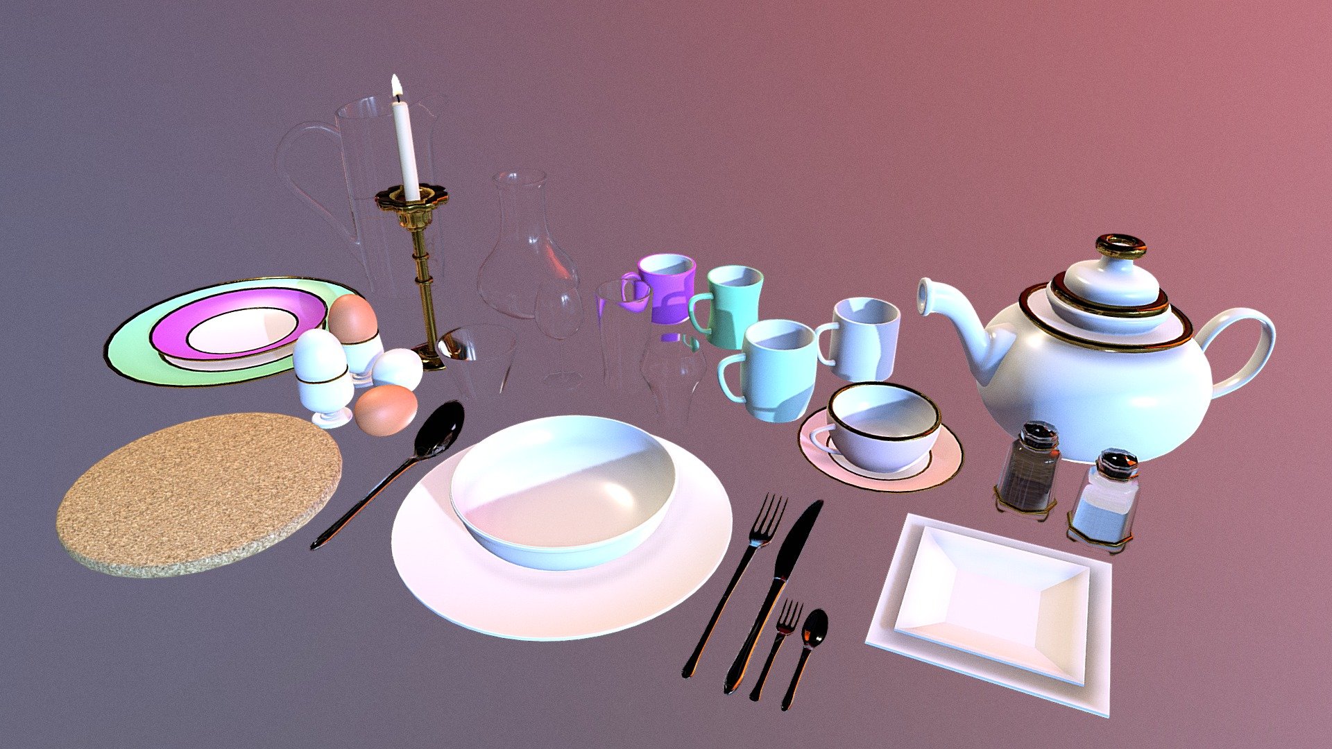 Dinnerware Set 3d model