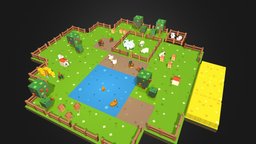 Lowpoly farm animals