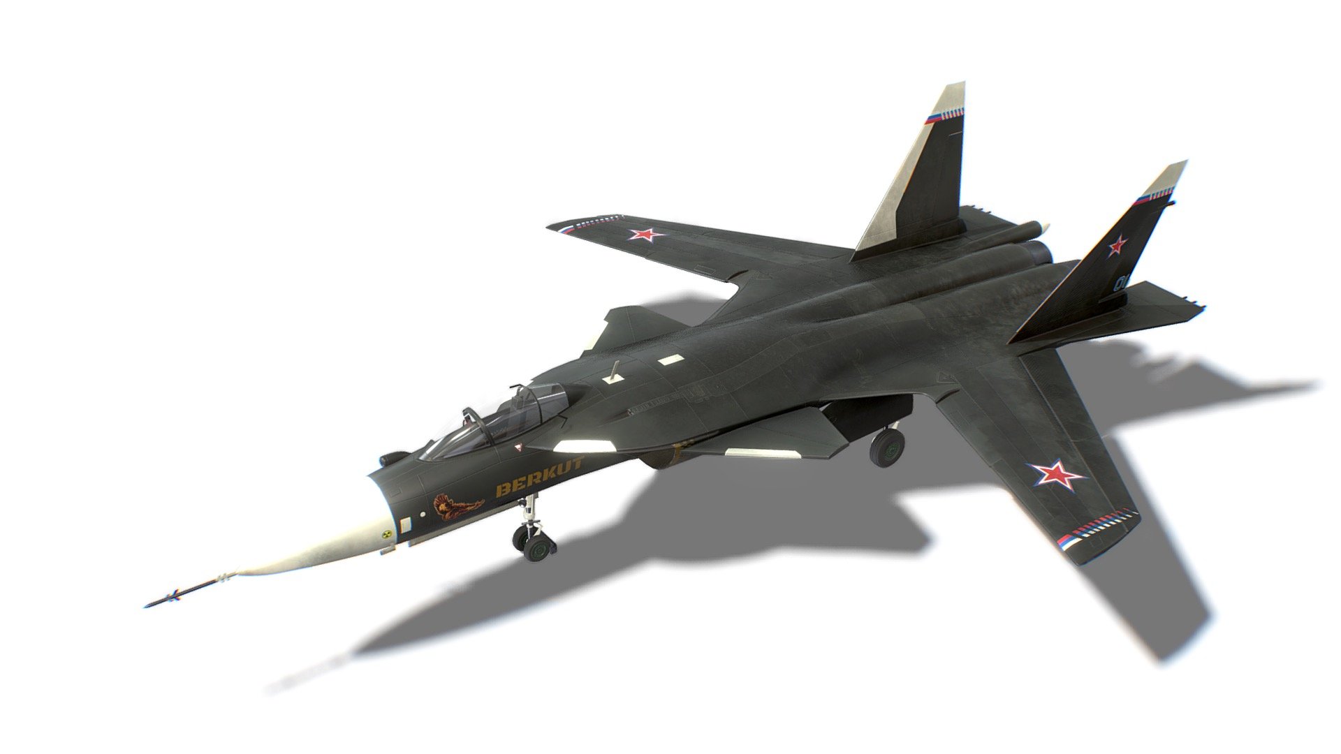 SU-47 Firkin Jet Fighter Aircraft 3d model